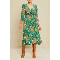 Maribel Washable Silk Wrap Dress